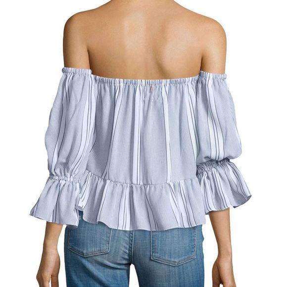 Misa Los Ángeles Brigit Off-the-shoulder Striped Top Size XS - Picture 1 of 12